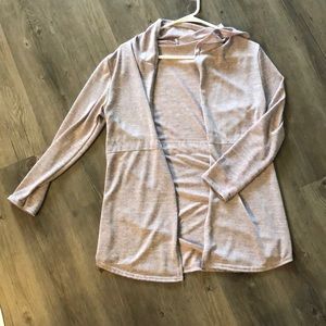 Purple hooded cardigan